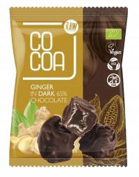 Cocoa imbir kandyzowany w ciemnej czekoladzie 65 % bio 70 g