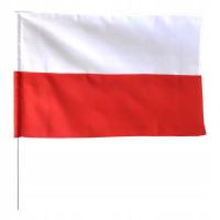 Flaga Polski na drzewiec 105x70 cm – trwała i elegancka gabardyna