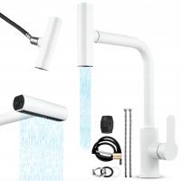 BATERIA KUCHENNA BIAŁA ELASTYCZNA WYLEWKA KRAN KUCHENNY GIĘTKI WYCIĄGANY