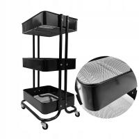 МЕТАЛЛИЧЕСКАЯ ТЕЛЕЖКА МНОГОФУНКЦИОНАЛЬНЫЙ 3-Х УРОВНЕВЫЕ РОЛИКИ КНИЖНЫЙ ШКАФ ЖУРНАЛЬНЫЙ СТОЛИК БОЛЬШОЙ 74 СМ ЧЕРНЫЙ