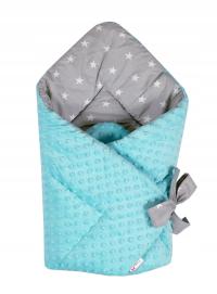 Rożek Becik Niemowlęcy Otulacz Ciepły Zimowy MINKY BAWEŁNA Wiązany BabyLux