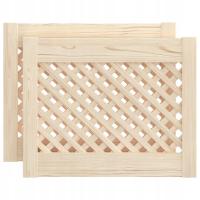 Drzwi sosnowe z kratką 49,5x39,5 cm - naturalne
