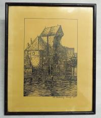 ŻURAW W GDAŃSKU MOTŁAWA POBRZEŻE DŁUGIE DRZEWORYT 1920 RAUTENBERG KREISEL