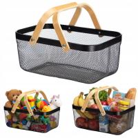 КОРЗИНА ДЛЯ ФРУКТОВ КОРЗИНА ДЛЯ ПОКУПОК ОВОЩИ ГРИБЫ ИГРУШКИ МЕТАЛЛ ЧЕРНЫЙ БОЛЬШОЙ