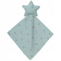Przytulak gwiazdka z pieluszką muślinową- 30x30 cm, 0 +, dmuchawiec zielony