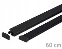 Czarna listwa plakatowa aluminiowa 60 cm A1 z zawieszkami - szybka wymiana