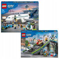 ZESTAW LEGO City 60367 Samolot pasażerski 60460 Tor wyścigowy z rampami