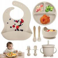 Silikonowy Zestaw Talerzy dla Niemowląt, Silikonowy Zestaw dla Dzieci