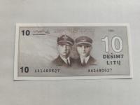 Litwa - 10 litu - 1991 - bardzo rzadki - UNC/UNC-