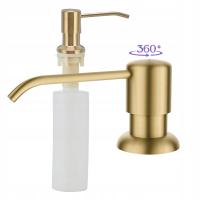 DOZOWNIK DO PŁYNU NACZYŃ KUCHNI ZLEWOZMYWAKA SZCZOTKOWANY ZŁOTY MYDŁA ZLEWU