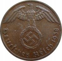 2999. Niemcy III Rzesza 1 Reichspfennig 1938 G