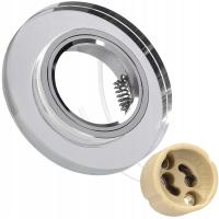 SZKLANA OPRAWA HALOGENOWA KRYSZTAŁOWA GU10 NA SUFIT HALOGENOWY