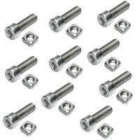 ŚRUBA IMBUSOWA M8x25+NAKRĘTKA KWADRATOWA M8 DO KLEM PV FOTOWOLTAIKA x10