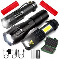 3x LATARKA TAKTYCZNA LED wojskowa SURVIVALOWA MOCNA CREE ZESTAW LATAREK ZOO