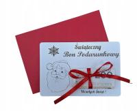 Świąteczny BON Podarunkowy na pieniądze prezent święta Mikołaj