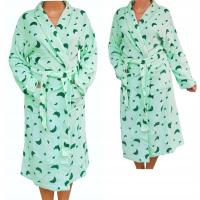 Ciepły gruby puchaty szlafrok soft polar, Rozmiar 7371 seledyn