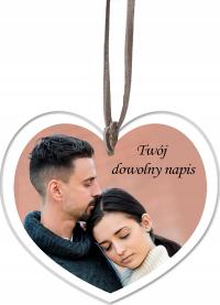 Подвеска в виде сердца для автомобиля с фотографией и надписью на оргстекле