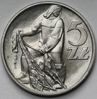 2278. 5 złotych 1958 Rybak - wąska 8 - rzadkie
