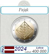 2 euro Łotwa Pająk 2024 + holder