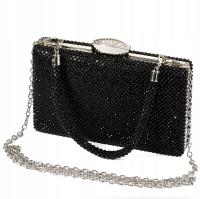 CZARNA TOREBKA PUZDERKO WIZYTOWA WIECZOROWA KOPERTÓWKA NA ŁAŃCUSZKU BOX