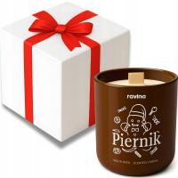 Ravina Opakowanie Prezentowe na Świecę - Białe z Czerwoną Kokardką