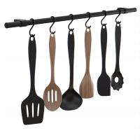 ЧЕРНЫЙ КУХОННЫЙ РЕЛЬС 60СМ 6 КРЮЧКОВ ПРОИЗВОДИТЕЛЬ