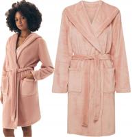 HENDERSON SZLAFROK DAMSKI DO KOLAN Z KAPTUREM WYTŁACZANY WZÓR RÓŻOWY