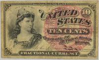 19.fu.USA, 10 Centów 1863 rzadki, P.115, St.3/3+