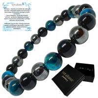 Bransoletka Czarny Obsydian Niebieskie Tygrysie Oko Hematyt Ochronnad