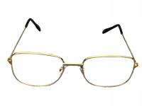 OKULARY MIKOŁAJA ZŁOTE EMERYTA STARUSZKA DZIADKA BABCI PÓŁOKRĄGŁE