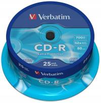Płyta CD-R Verbatim 700MB 80min 52x 25szt (cake 25) ExtraProtection