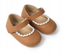 Buciki niemowlęce 6-12 mscy baletki CHRZEST 12 cm