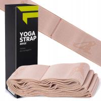 PASEK DO JOGI ROZCIĄGANIA FIZYO MOCNA TAŚMA ĆWICZEŃ NÓG STRETCHINGU BEŻOWA