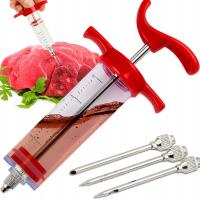 NASTRZYKIWARKA DO PEKLOWANIA MIĘS WĘDLIN WĘDZENIA GRIL IGŁA STRZYKAWKA 30ML