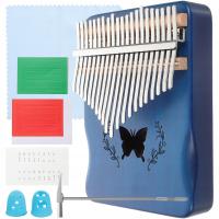 KALIMBA 21 KLAWISZY NIEBIESKI PRZENOŚNY INSTRUMENT MUZYCZNY