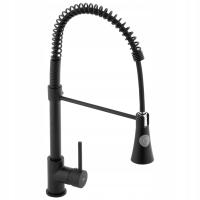 Черный смеситель для кухни, гибкий носик, высокий кран для кухни