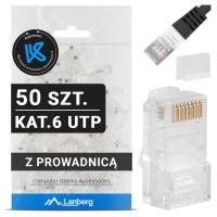 50X WTYK WTYKI KOŃCÓWKI WTYCZKA RJ45 8P8C UTP KAT.6 Z PROWADNICĄ LANBERG