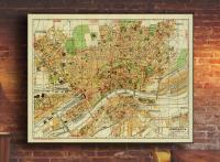 Stary plan FRANKFURT 1928r. 70x50cm