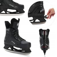 Детские хоккейные коньки ATTABO Frazer II регулируемые черные 35-38