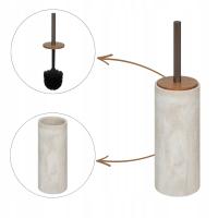 SZCZOTKA TOALETOWA DO WC STOJĄCA ZAMYKANA DO ŁAZIENKI EFEKT TRAWERTYNU