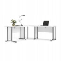 Угловой стол большой белый коврик 200 х 200 х 75 см Прима