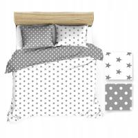 Poszwa bawełniana 160x200 R009 szara biała gwiazdki grochy 126N 45N