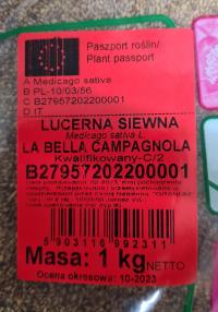 LUCERNA SIEWNA LA BELLA CAMPAGNOLA 1kg ŚWIEŻE NASIONA KWALIFIKOWANE