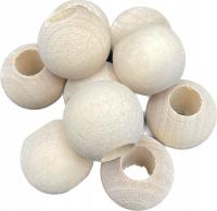 Бусины деревянные шарики с большим отверстием 18 мм 10шт.