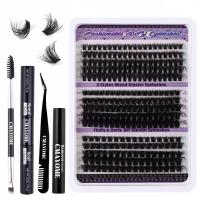 270 SZT ZESTAW DO SAMODZIELNEGO PRZEDŁUŻANIA Rzęsy D CURL CLUSTER LASHES IN