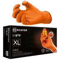 Перчатки нитриловые оранжевые XL без пудры gogrip orange Mercator 50 шт