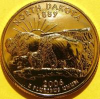 QUARTER DOLAR USA 2006 D NORTH DAKOTA BUFFALO BIZON