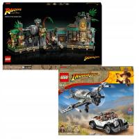 LEGO Indiana Jones 77015 Świątynia złotego posążka 77012 Pościg myśliwcem