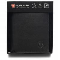Маленький мужской кожаный кошелек для кредитных карт, монет, RFID защита / KORUMA