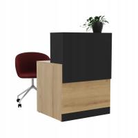 черный прием стойка регистрации дуб / салон красоты / парикмахерская / элегантный